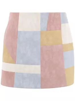 Alexis Toni patchwork miniskirt, синий