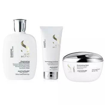 Alfaparf, Semi Di Lino, Diamond Illuminating, Набор косметики по уходу, 3 шт.
