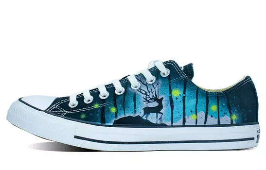 All Star Canvas Shoes Unisex Low Top Black/Blue Converse