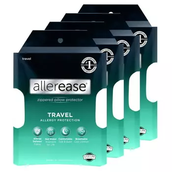 Allerease Travel Pillow Защитные наволочки на молнии, 4 шт. Aller-Ease, цвет White