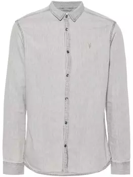 AllSaints джинсовая рубашка Gleason, серый