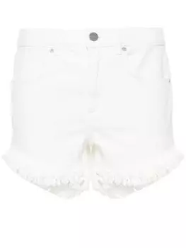 AllSaints джинсовые шорты Astrid с бахромой, белый