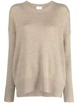 Allude кашемировый джемпер с круглым вырезом, коричневый