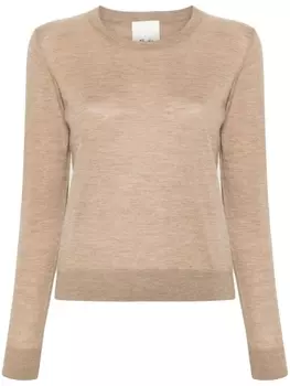 Allude кашемировый джемпер с круглым вырезом, коричневый
