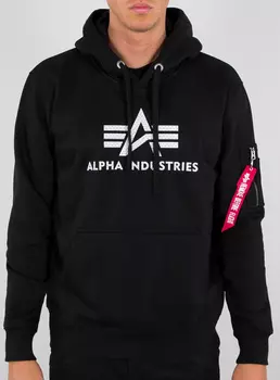 Кофта Alpha Industries 3D Logo с капюшоном, черный