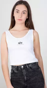 Топ Alpha Industries Basic Crop SL женский танк, белый