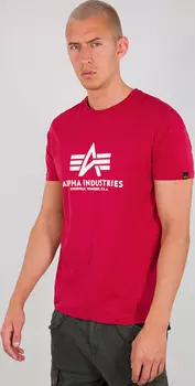 Футболка Alpha Industries Basic, темно-красная