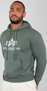 Толстовка Alpha Industries Basic мужская, зеленая