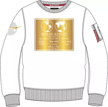 Толстовка Alpha Industries Lunar Plaque, белая