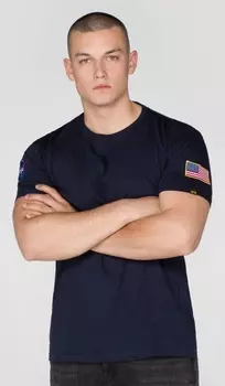 Футболка Alpha Industries NASA, темно-синяя