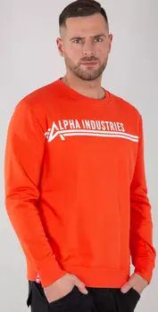 Alpha Industries Пуловер, оранжевый/белый