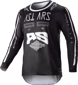 Мотокросс джерси Alpinestars Racer Found Youth, черный/белый