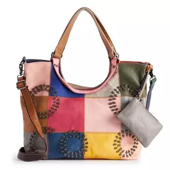 Ameri Кожаная большая сумка Donovan Ameri Leather, цвет Rainbow