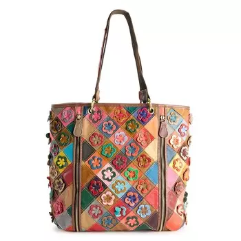 Ameri Кожаная большая сумка Maxille Ameri Leather, мультиколор