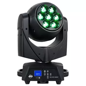 Американский DJ Vizi Hex Wash7 Профессиональный светильник с подвижной головкой для мытья головы American DJ American DJ Vizi Hex Wash7 Professional Moving Head Wash Light Fixture