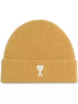 AMI Paris шапка бини с монограммой Ami de Coeur, желтый