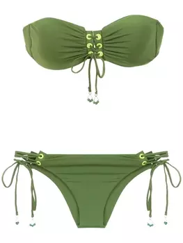 Amir Slama lace up bikini, зеленый