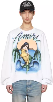 AMIRI Белый свитшот с принтом