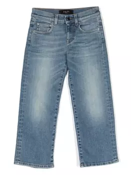 AMIRI KIDS прямые джинсы Straight Stack с заниженной талией, синий