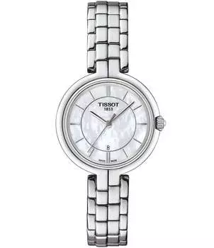 Аналоговые часы Tissot T-Lady Flamingo с перламутровым браслетом, серебро
