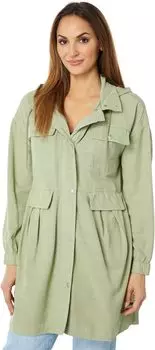 Анорак Avec Les Filles Nylon Ruffle Sleeve Anorak, цвет Seagrass