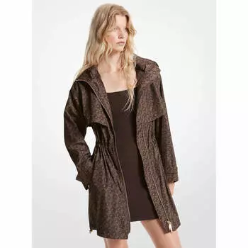 Анорак Michael Michael Kors Empire Signature Logo Print, коричневый