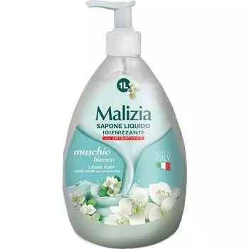 Антибактериальное жидкое мыло Белый мускус, 1л Malizia