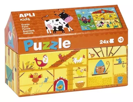 Apli Kids, пазл, В деревне, в картонном домике, 24 шт.