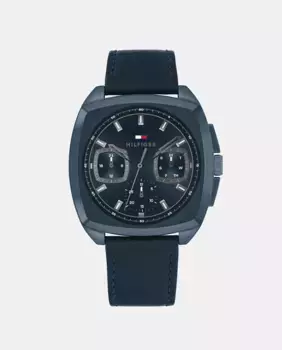 Apollo 1710558 многофункциональные синие кожаные мужские часы Tommy Hilfiger