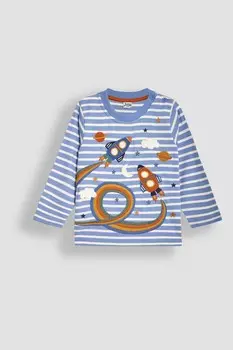 Аппликация и вышитый топ Jojo Maman Bb, синий
