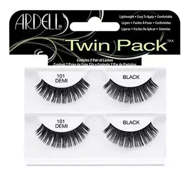 Ardell, Twin Pack, 101 накладная ресница Demi Black, 2 пары
