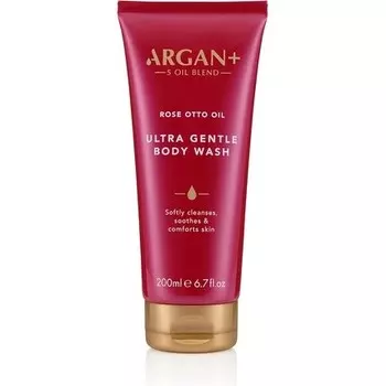 Argan+ 5 Oil Blend Argan+ Ультранежный гель для душа с маслом розы Отто, веганский гель для душа 200 мл