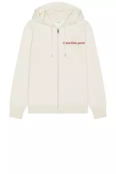 Архивная флисовая толстовка с капюшоном Calvin Klein, цвет chalk