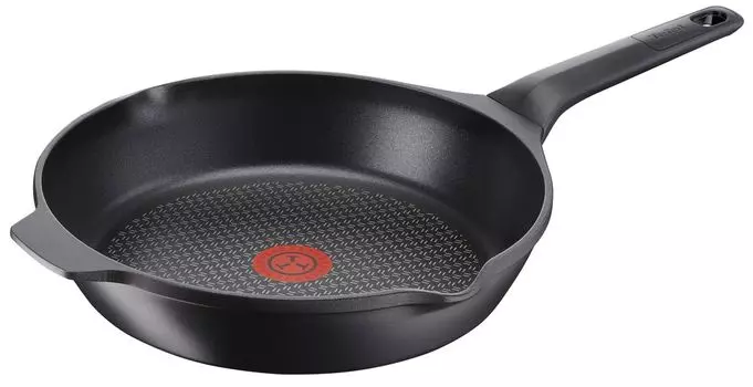 Ароматическая сковорода Tefal E21504 | 24 см | Титановое антипригарное покрытие | Технология термо-точки | Приспособления для заливки | Контрзахват | Подходит для индукции | Экологичный, черный