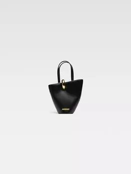 Асимметричная мини-сумка-ведро JACQUEMUS The small Bambola, черный