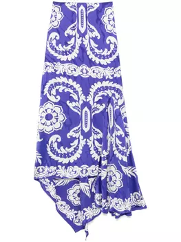 Асимметричная юбка миди ETRO, синий