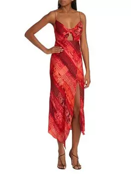 Асимметричное миди-платье harmony Alice + Olivia Red