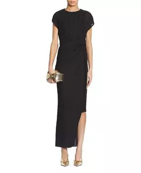 Асимметричное плиссированное платье Lanvin, черный