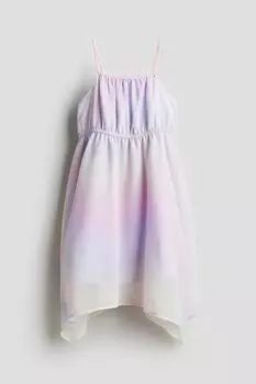 Асимметричное шифоновое платье H&M, розовый