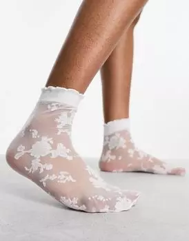 ASOS DESIGN – белые кружевные носки