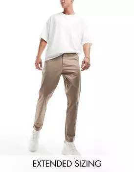 ASOS DESIGN – бежевые зауженные брюки чинос