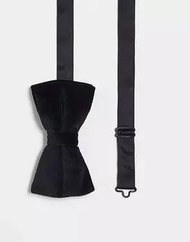 ASOS DESIGN – Черный бархатный галстук-бабочка