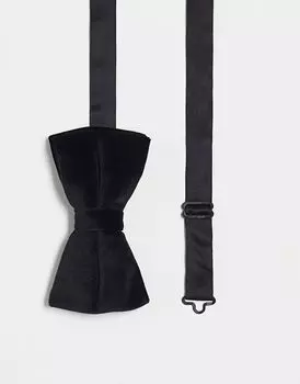 ASOS DESIGN - Черный бархатный галстук-бабочка