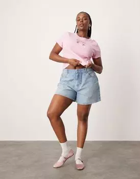 ASOS DESIGN Curve – голубые джинсовые шорты для папы