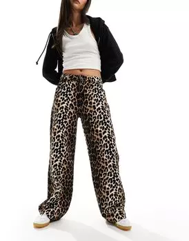 ASOS DESIGN – джинсы прямого кроя с леопардовым принтом