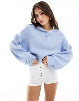 ASOS DESIGN – голубой свитер на пуговицах