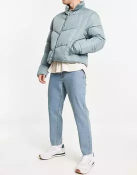 ASOS DESIGN – голубые джинсы-зауженные с выцветшим оттенком