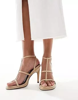 ASOS DESIGN – Narate – босоножки-комбинезоны молочно-желтого цвета на высоком каблуке