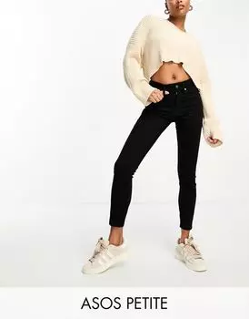 ASOS DESIGN Petite – черные джинсы скинни