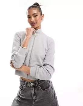 ASOS DESIGN – Серая толстовка на молнии